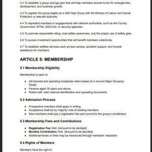 self help group constitution sample