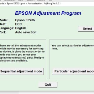 Epson Stylus EP705 Resetter – Adjustment Program to Reset Ink Pad Counter