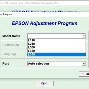Epson L110 L210 L300 L350 or L355 Adjustment Program to Reset Ink Pad Counter